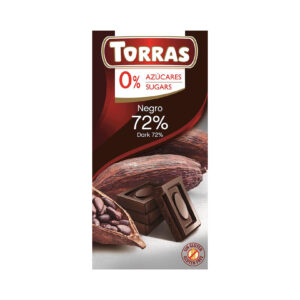Czekolada gorzka 72% kakao bez dodatku cukrów 75g TORRAS