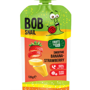Smoothie bananowo-truskawkowe bez dodatku cukrów 120 g BOB SNAIL