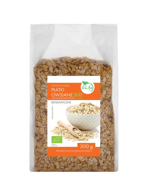 Płatki owsiane błyskawiczne BIO 300g BIOLIFE