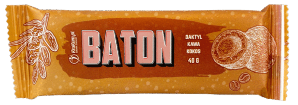 Baton daktyl-kokos-kawa bez dodatku cukrów 40g KRUKAM