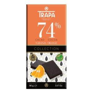 Czekolada ciemna 74% kakao z pomarańczą 90g TRAPA