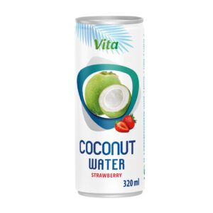 Woda kokosowa 100% 320 ml z dodatkiem soku truskawkowego VITA