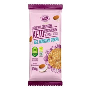 Ciasteczka chrupiące KETO migdałowe, sezam, kokos bez dodatku cukrów 120g ZPC BOX