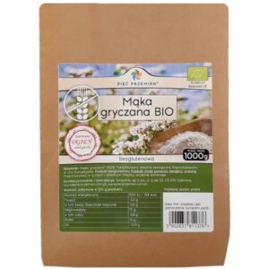Mąka gryczana pełnoziarnista BIO 1000 g PIĘĆ PRZEMIAN
