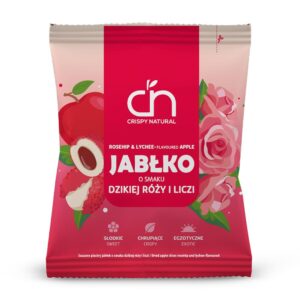 Chipsy jabłko suszone o smaku liczi i dzikiej róży 50g CRISPY NATURAL