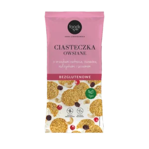 Ciasteczka owsiane z nerkowcami, żurawiną i rodzynkami b/c 100g LEVANN