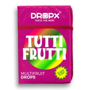 Pastylki bezcukrowe o smaku TUTTI FRUTTI bez dodatku cukru 20g DROPX
