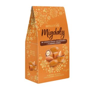 Migdały w czekoladzie deserowej i karmelowej 80g AMARESTI BN