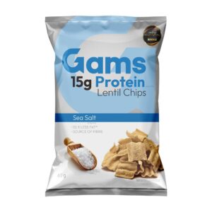 Proteinowe chipsy z soczewicy z solą morską 65g GAMS