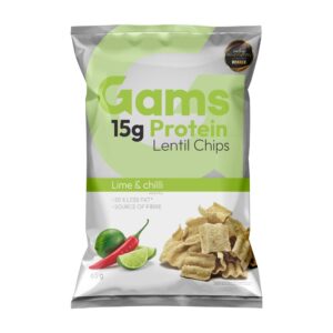 Proteinowe chipsy z soczewicy o smaku chili i limonki 65g GAMS