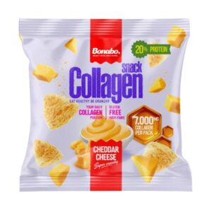 Przekąska zbożowa o smaku sera cheddar, z kolagenem b/g 50g BONABO
