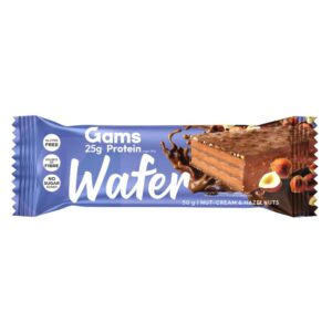 Wafel z kremowym nadzieniem orzechowym, z orzechami laskowymi, w polewie mlecznej b/g, b/c 55g GAMS